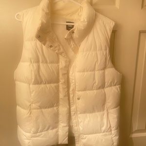 White puffer vest